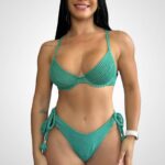 Conjunto Top Meia Taça + Calcinha Laço Fio Duplo