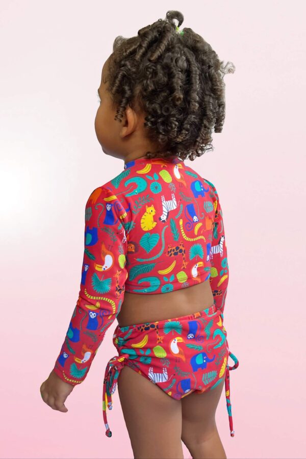 Biquini Conjunto Infantil Manga Longa Safari  Tecido: Sensitel Sun Composição: 84% Poliamida e 16% Elastano. Coleção: Verão 2024 Disponível nos tamanhos: PP P M G